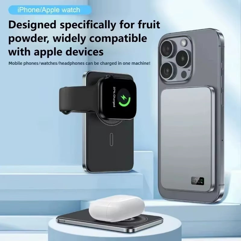 3-In-1 10000Mah Thin Magnetic Wireless Powerbank 20W Fast Charging Portable Mobile Phone External Battery Specifical for Iphone